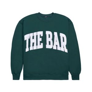 The Bar Varsity Sweatshirt in Hunter Green